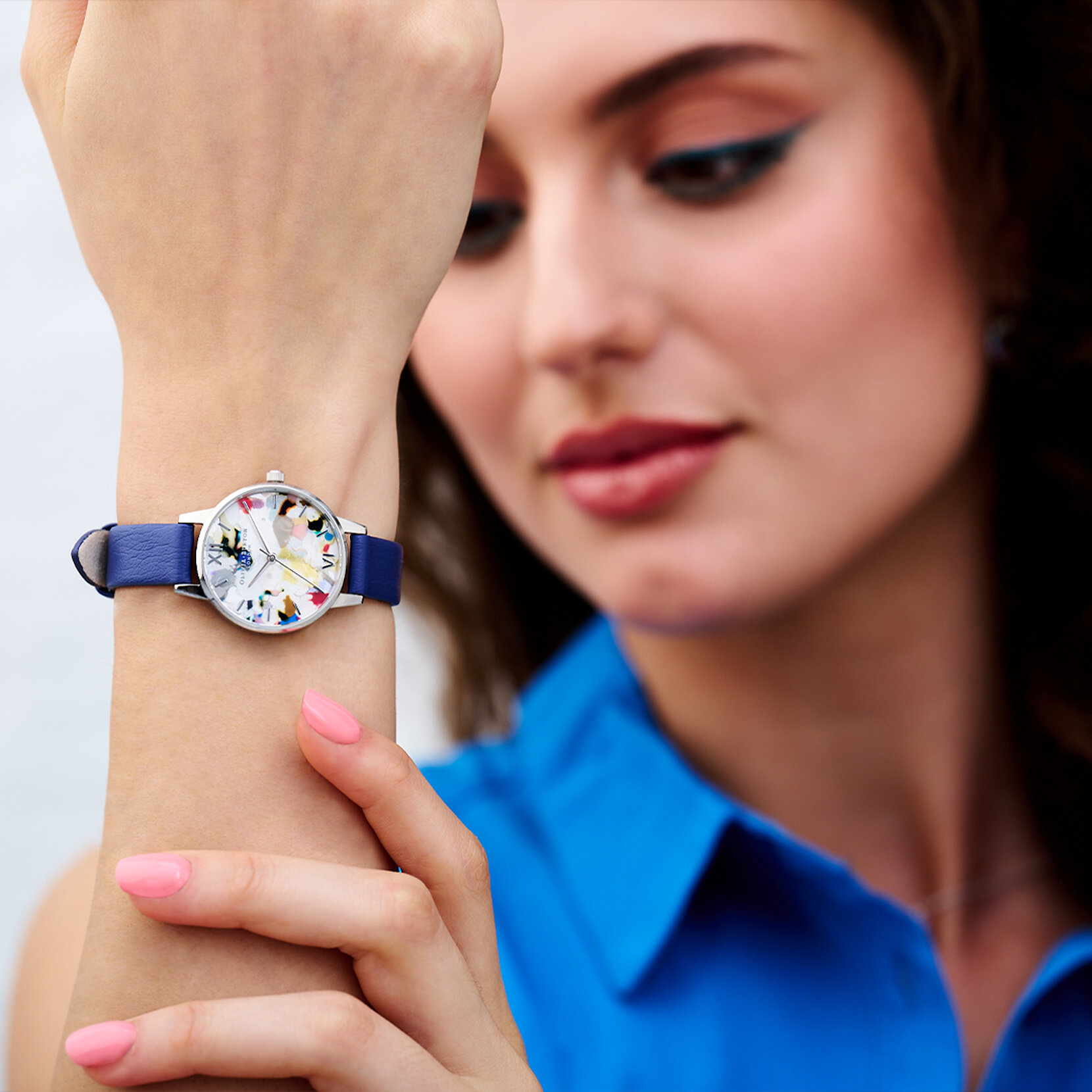30mm Silver & Blue Eco Vegan Strap Gift Set