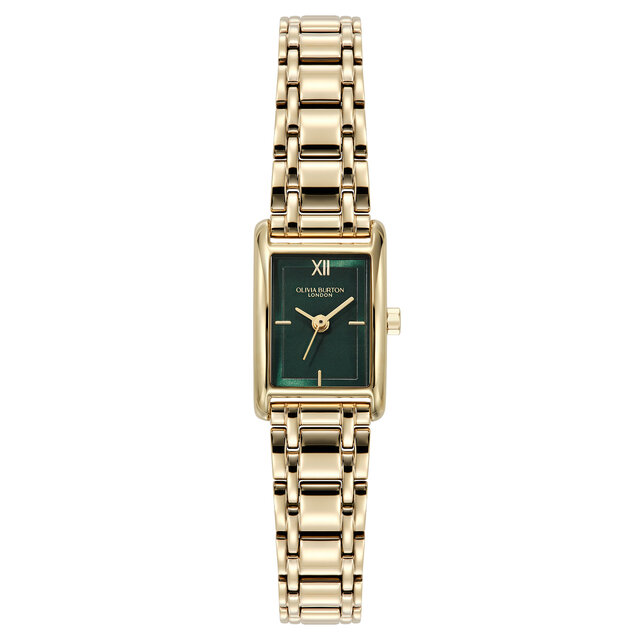 Montre Mini Grove Vert For&ecirc;t & Bracelet Or 16mm