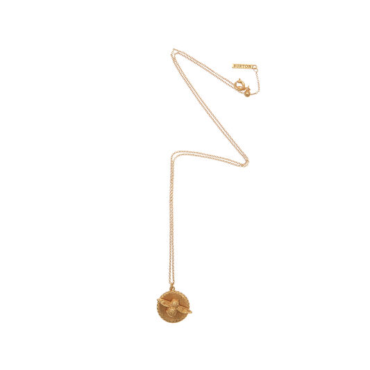 3D Bee & Coin Gold Necklace