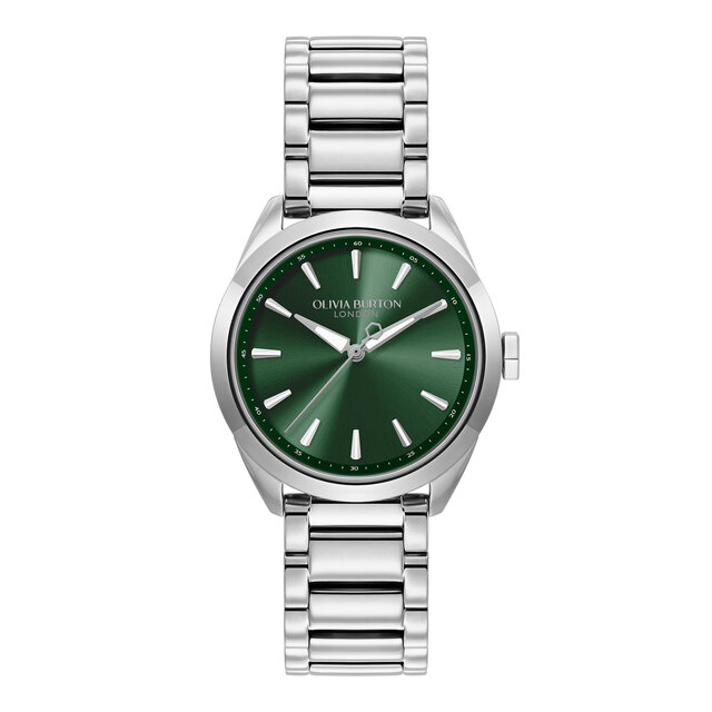 Montre Geo Vert Sapin & Bracelet Argenté 34mm