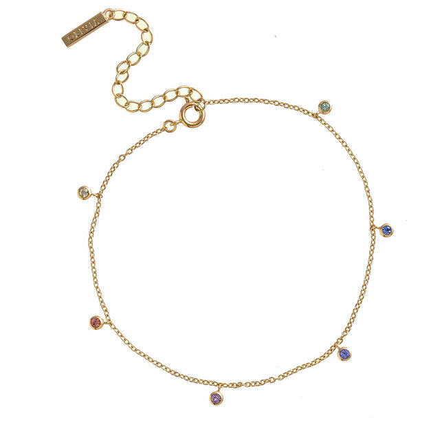 Gold Rainbow Charm Bracelet