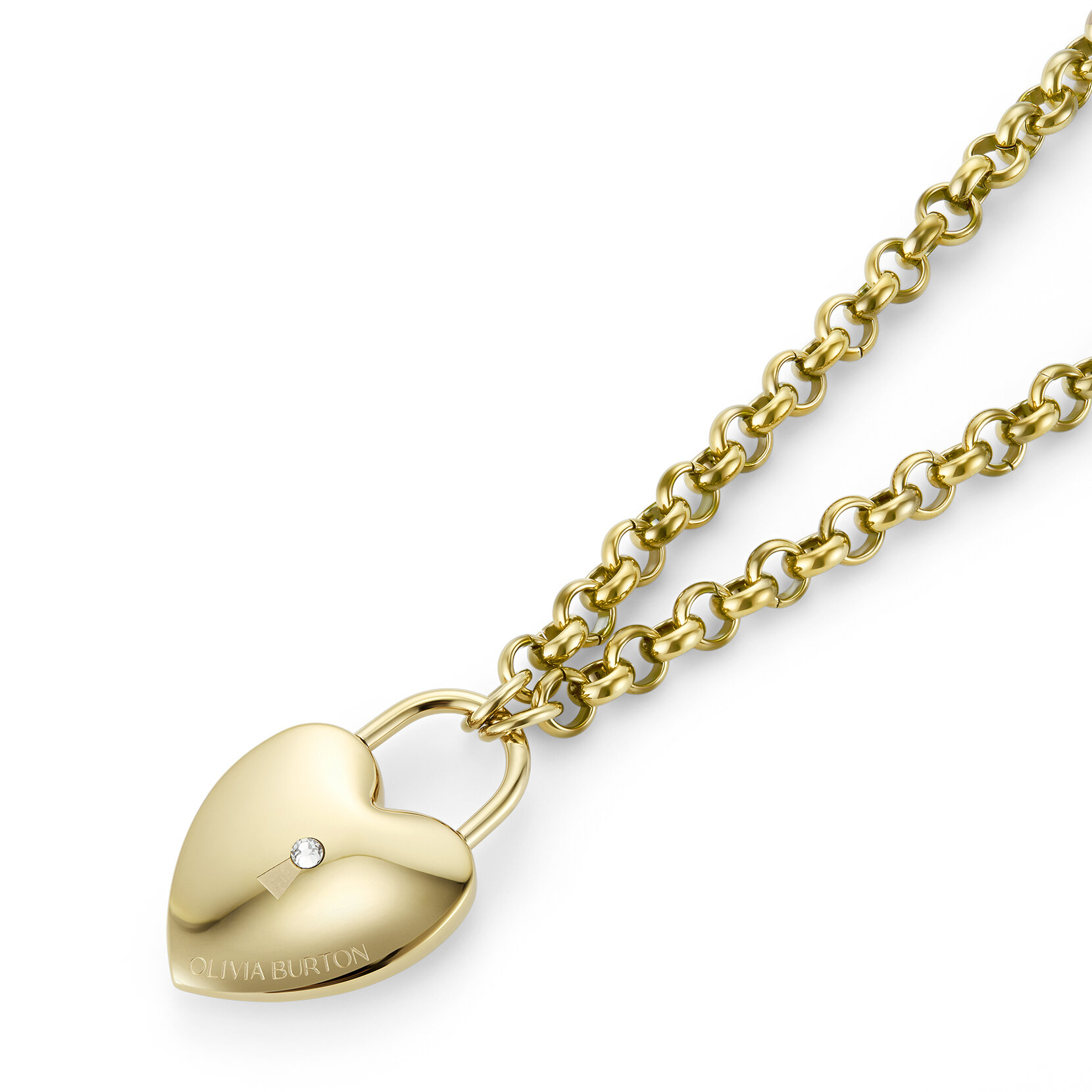 Collier pendentif Locked Heart Or plaqué