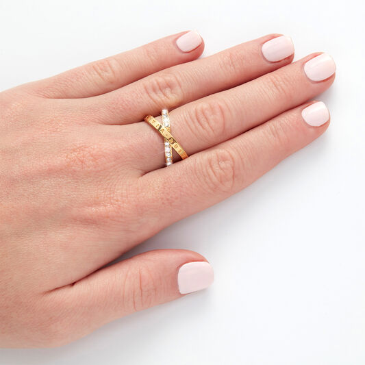 Bejewelled Interlink Ring Gold