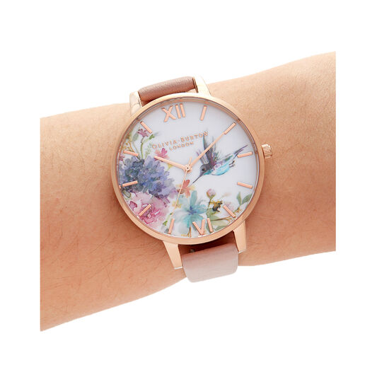 Painterly Prints Pink & Rose Gold Watch