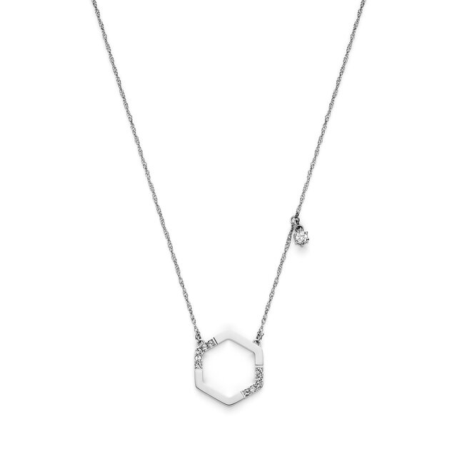 Collier Crystal Honeycomb Argent