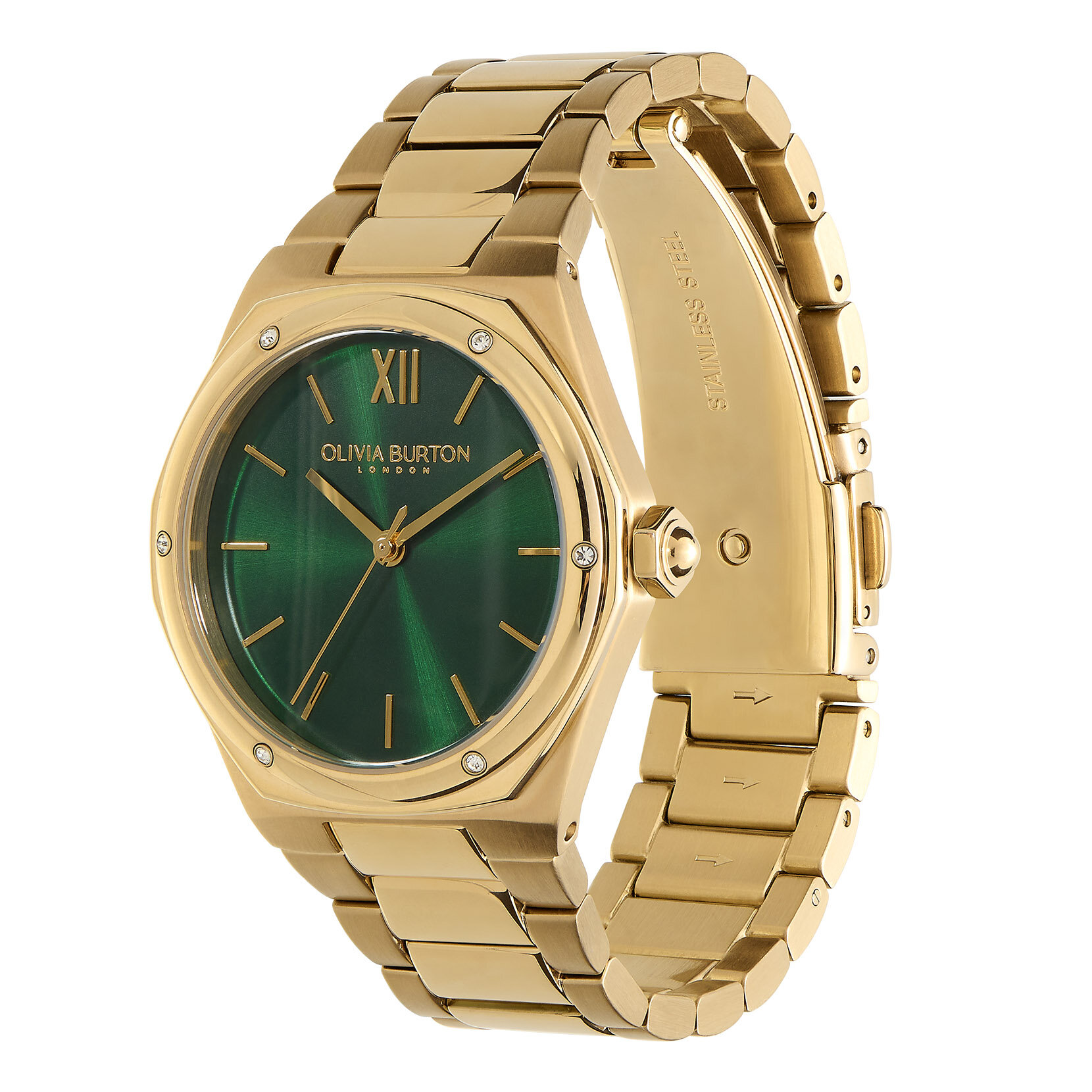 33mm Hexa Green & Gold Bracelet Watch
