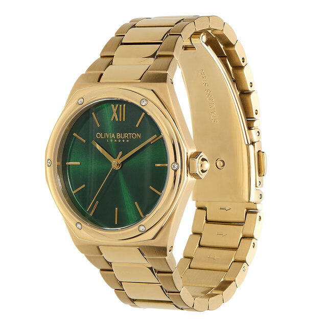 33mm Hexa Green & Gold Bracelet Watch