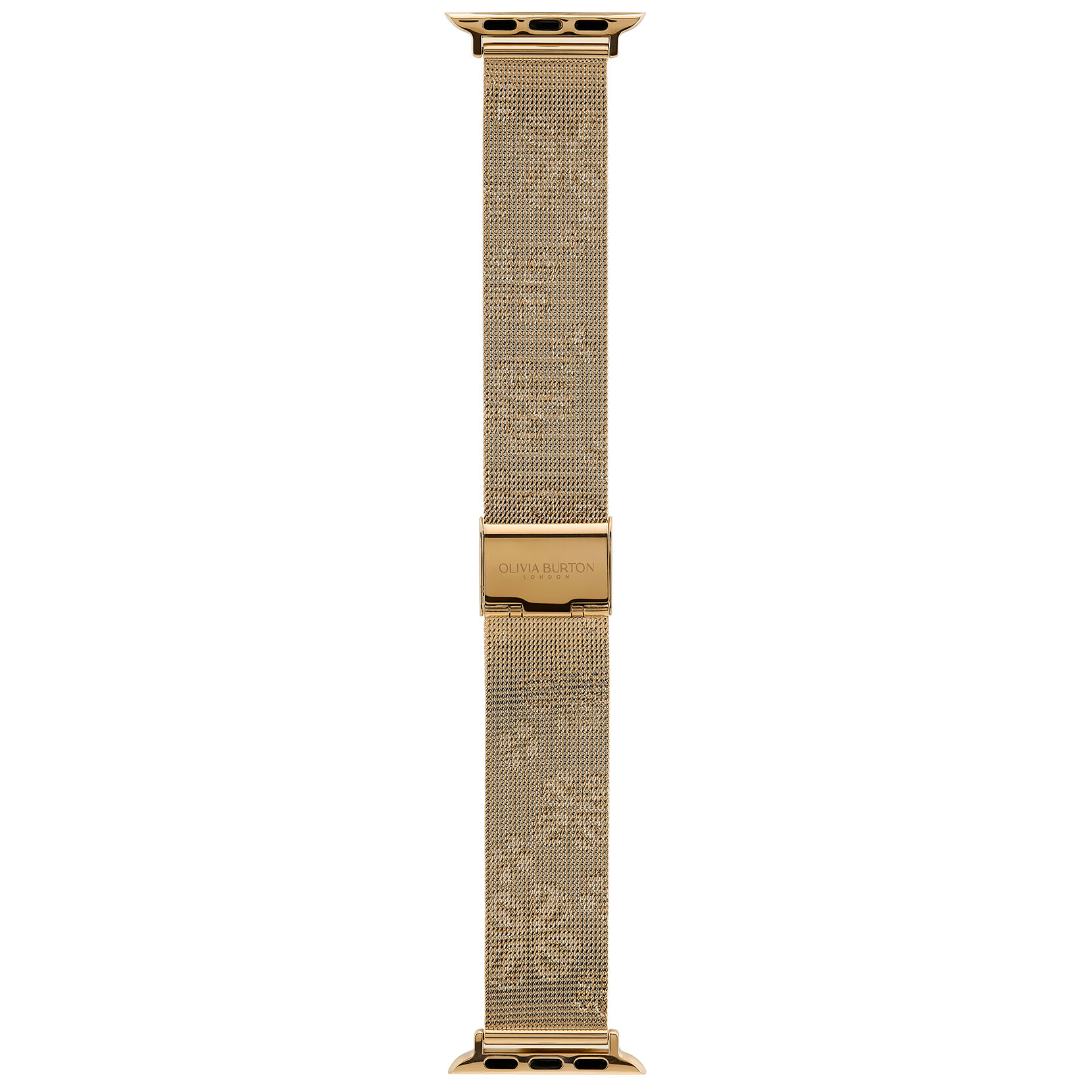 Strap for Apple Watches Gold with Floral Debossed Detail Mesh Strap Olivia Burton London