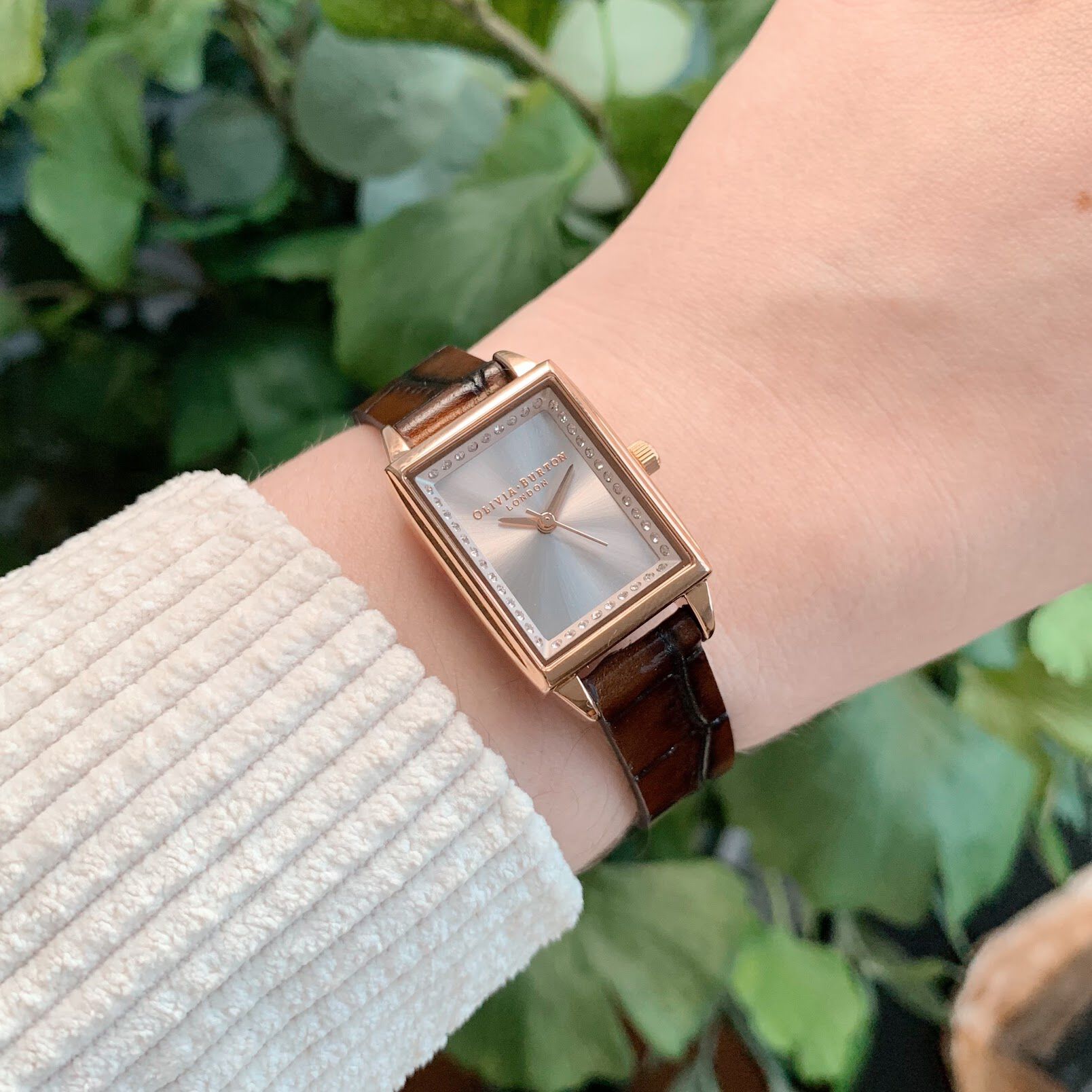 Rose gold on sale rectangle watch