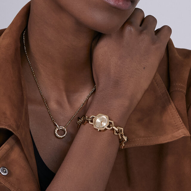 20mm Hex Link Mini Rose Gold Bracelet Watch