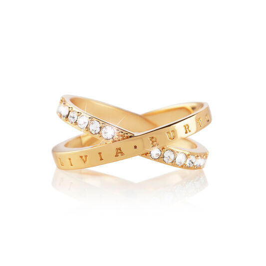 Bejewelled Interlink Ring Gold