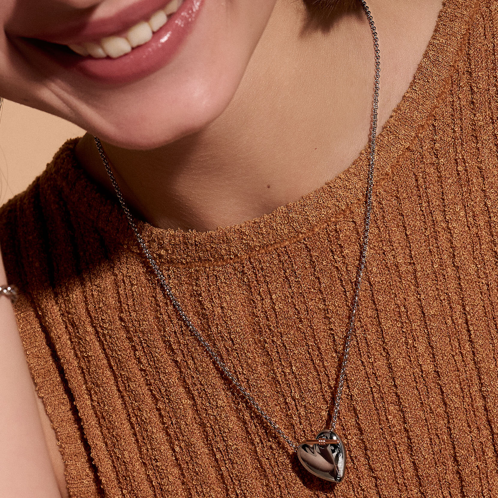 Knot Heart Silver Necklace