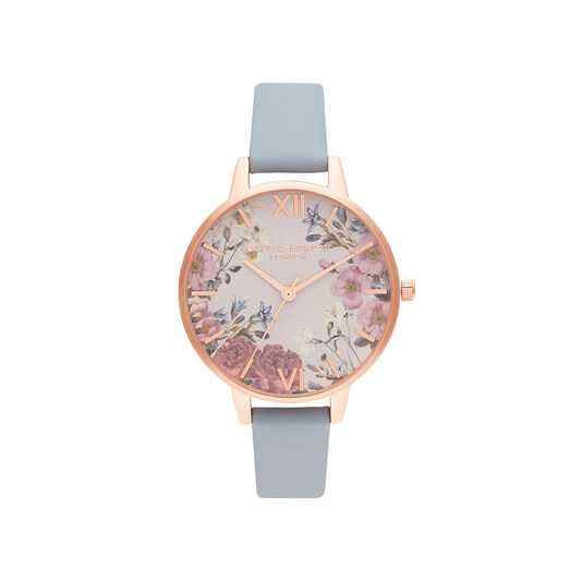 British Blooms Blue & Rose Gold Watch