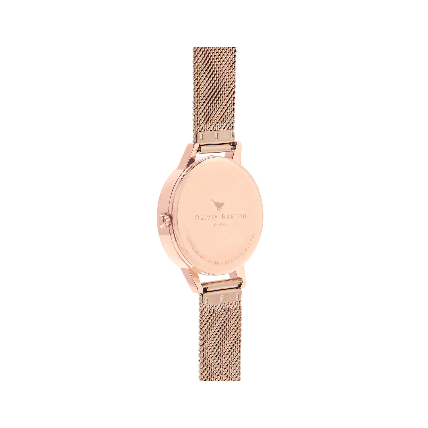 30mm White & Rose Gold Mesh Watch