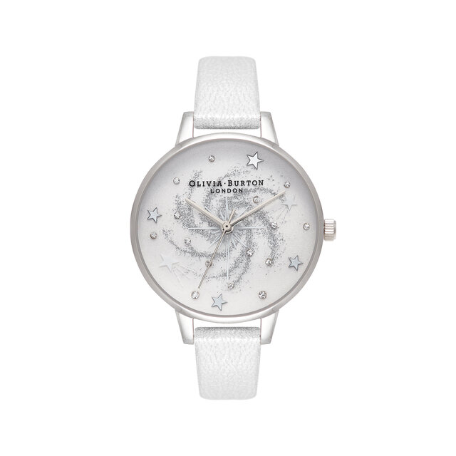 Montre Celestial à cadran Demi argent et nacre pailletée