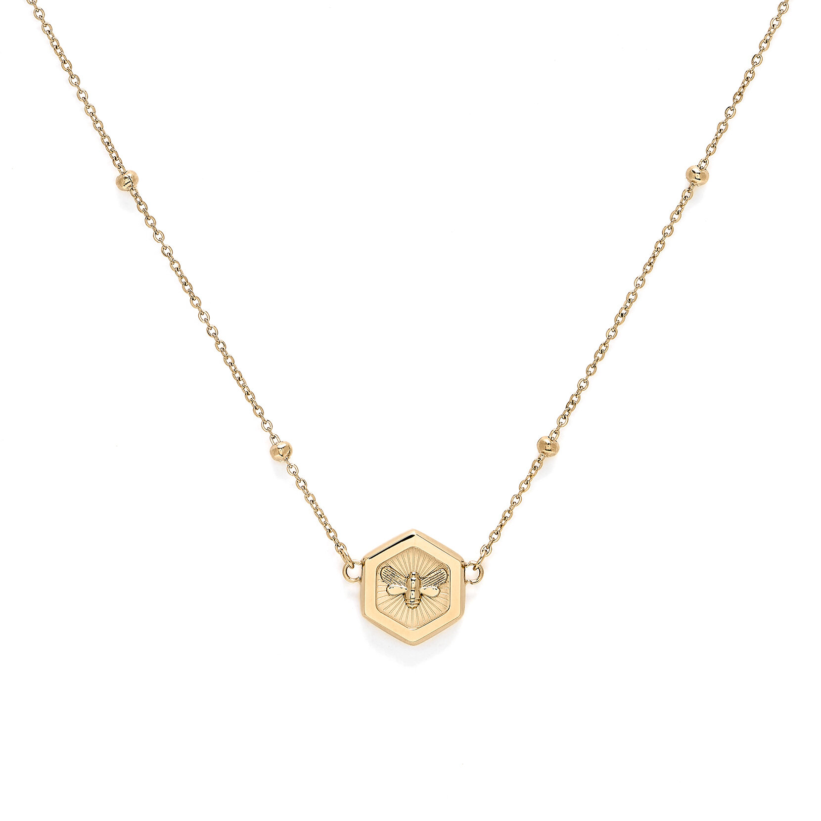 Minima Bee Gold Pendant Necklace