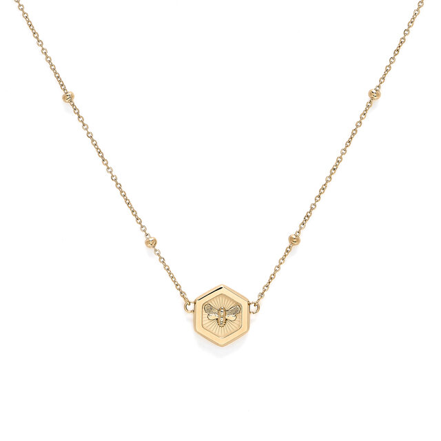 Minima Bee Gold Pendant Necklace