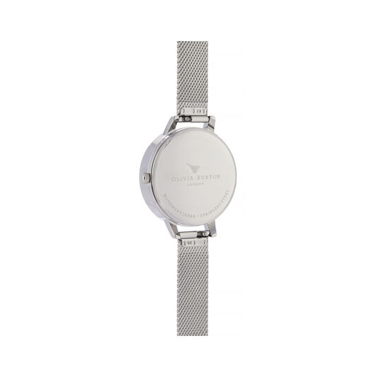 3D Bee, Bejewelled Floral Silver Watch