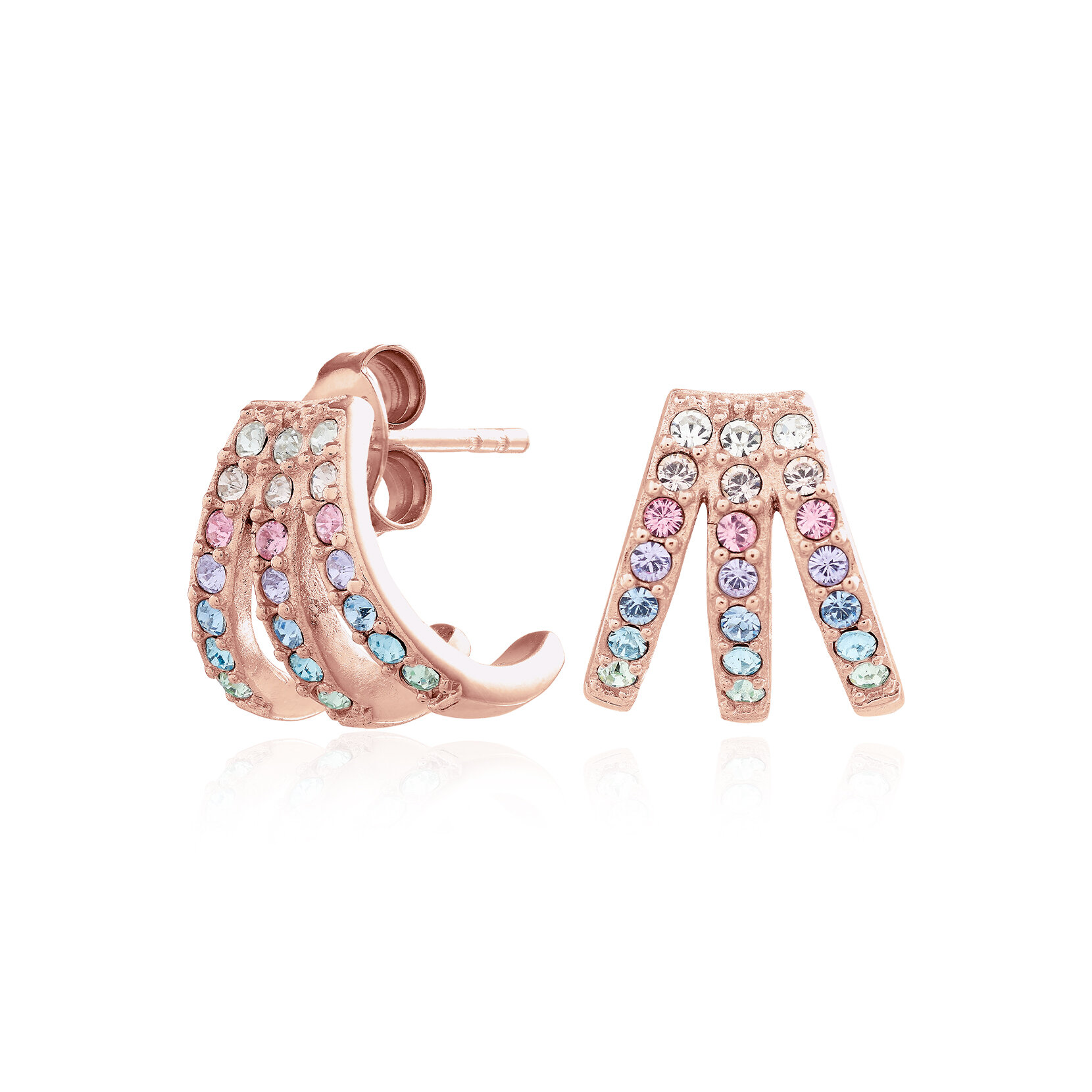 Rose Gold Rainbow Claw Earrings