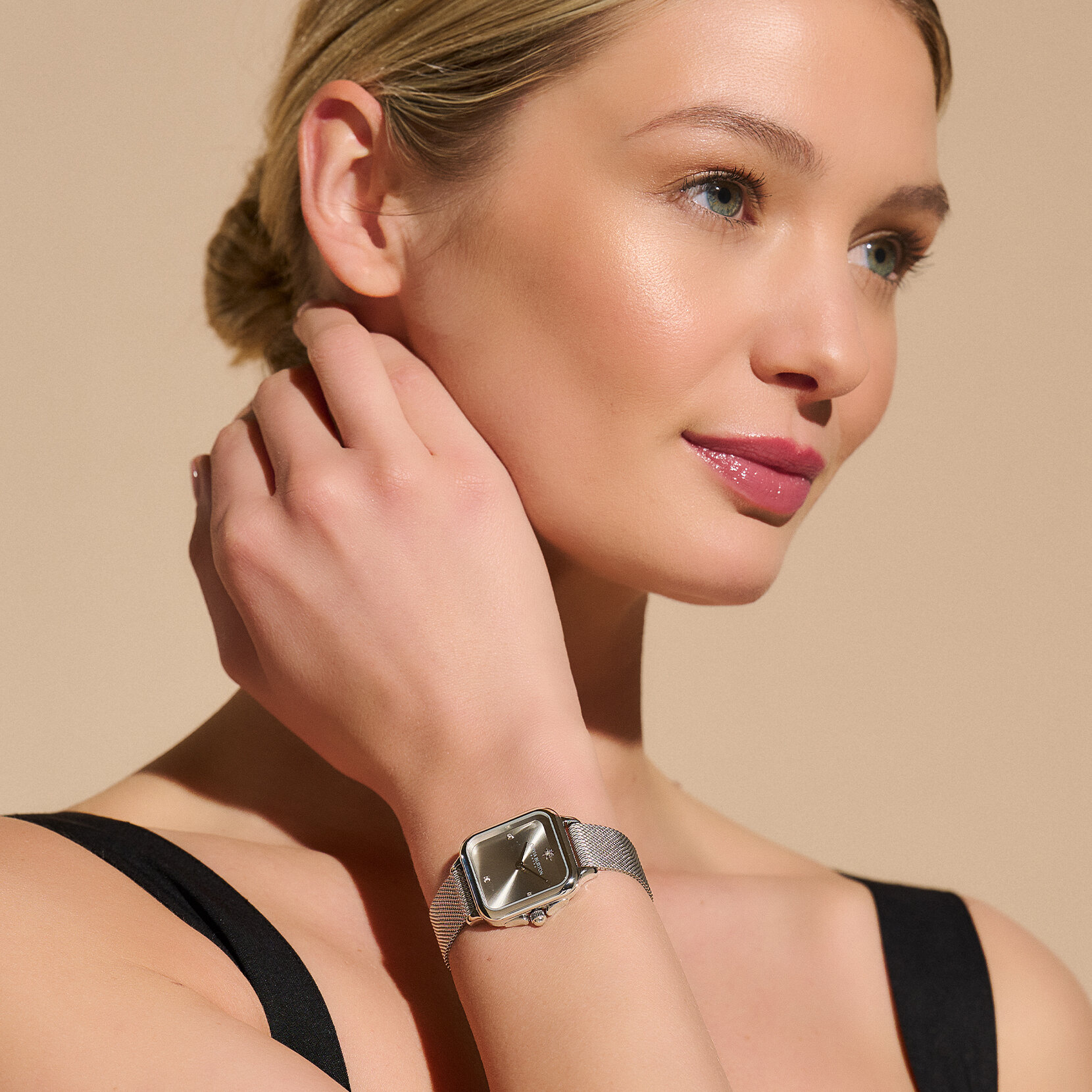 28mm Grosvenor Light Grey & Silver Mesh Watch 