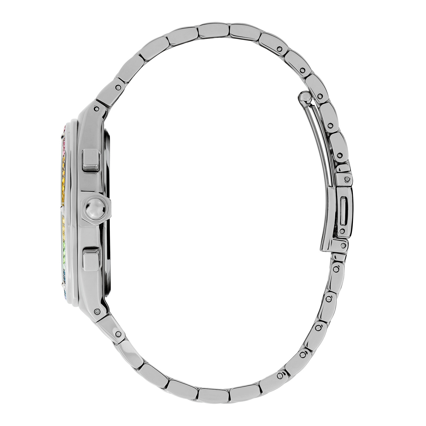 38mm Hexa Multi-Function Rainbow & Silver Bracelet Watch