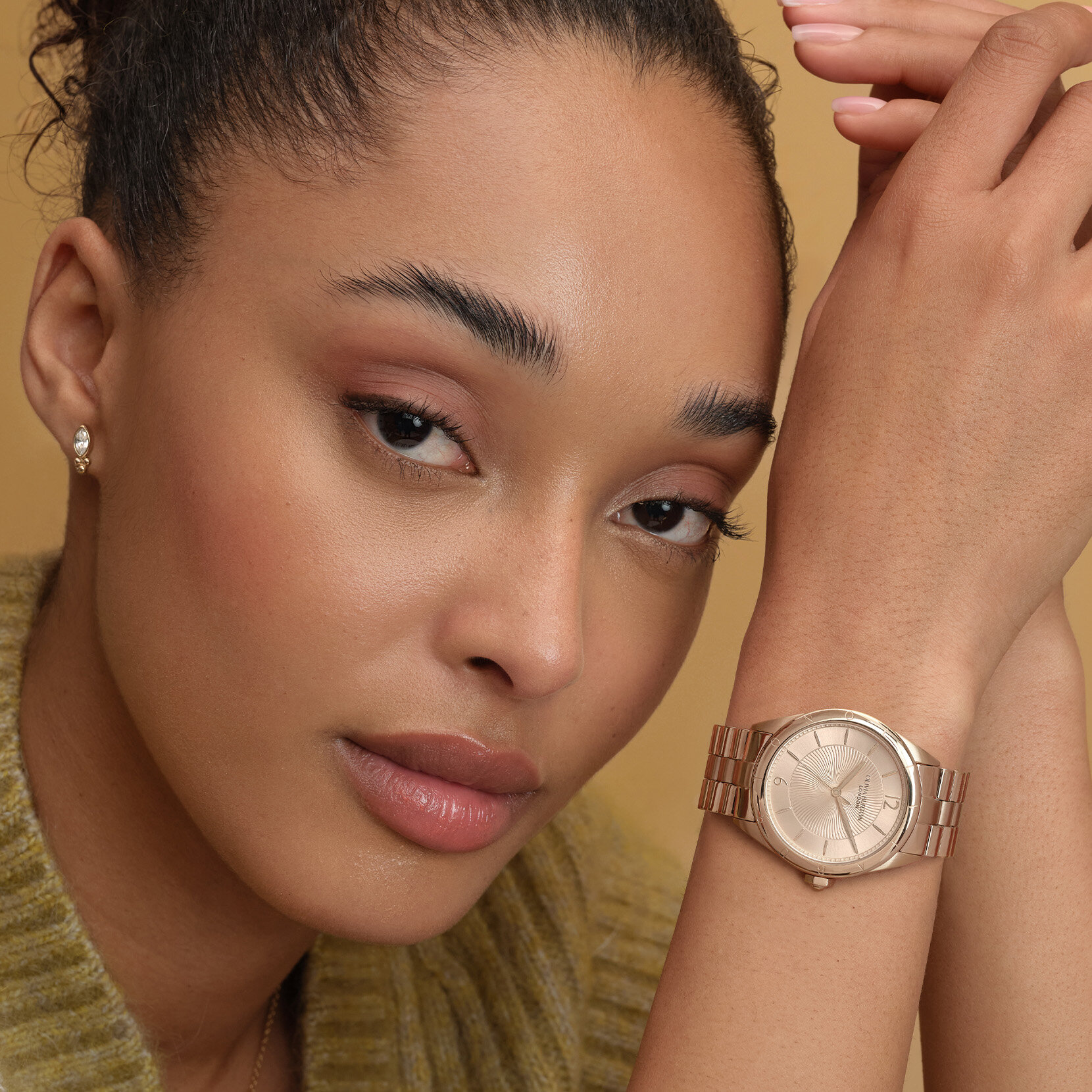 36mm Swirled Rose Gold Bracelet Watch