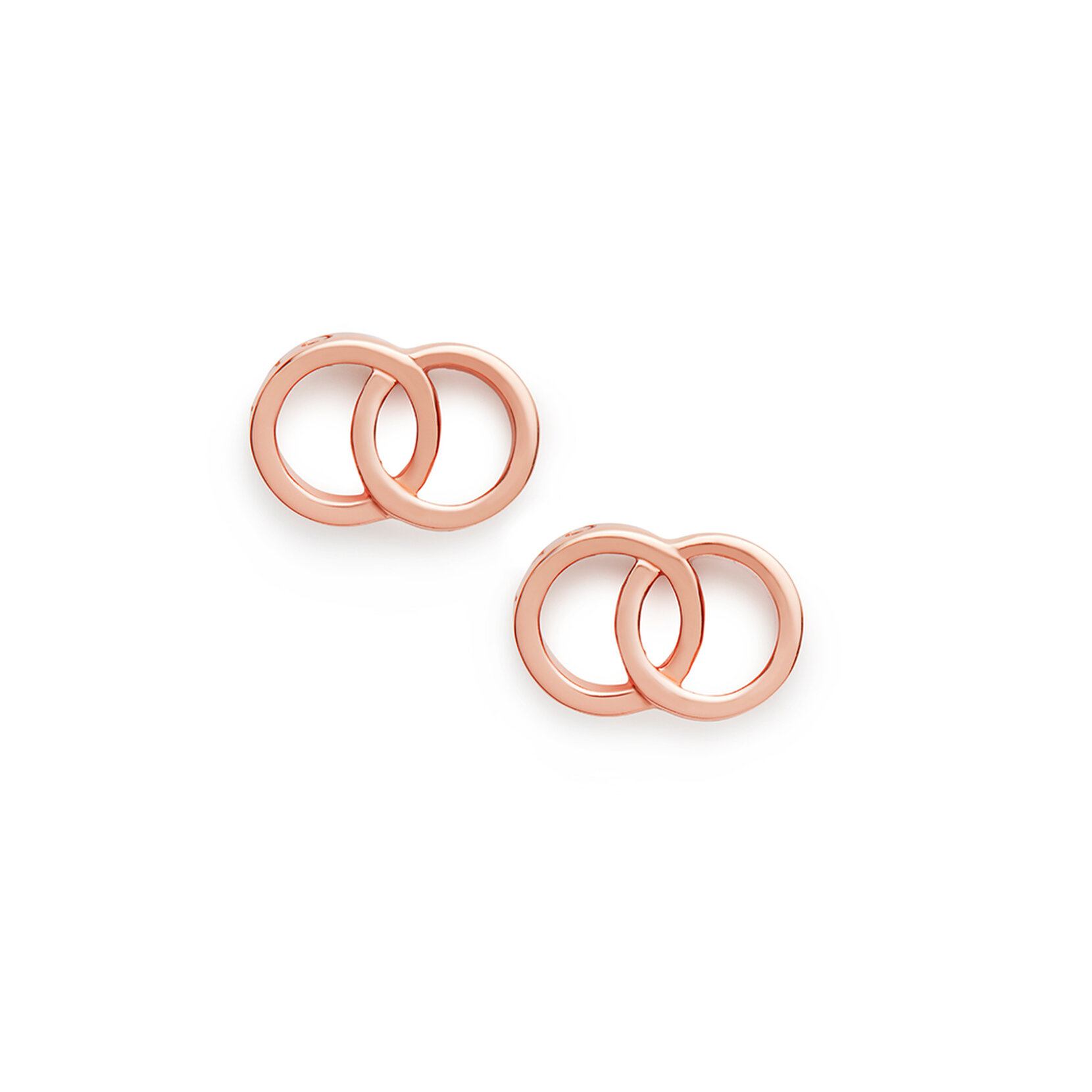 Rose Gold Interlink Stud Earrings