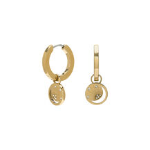 Boucles d'oreilles Créoles Soleil Céleste Plaqué Or