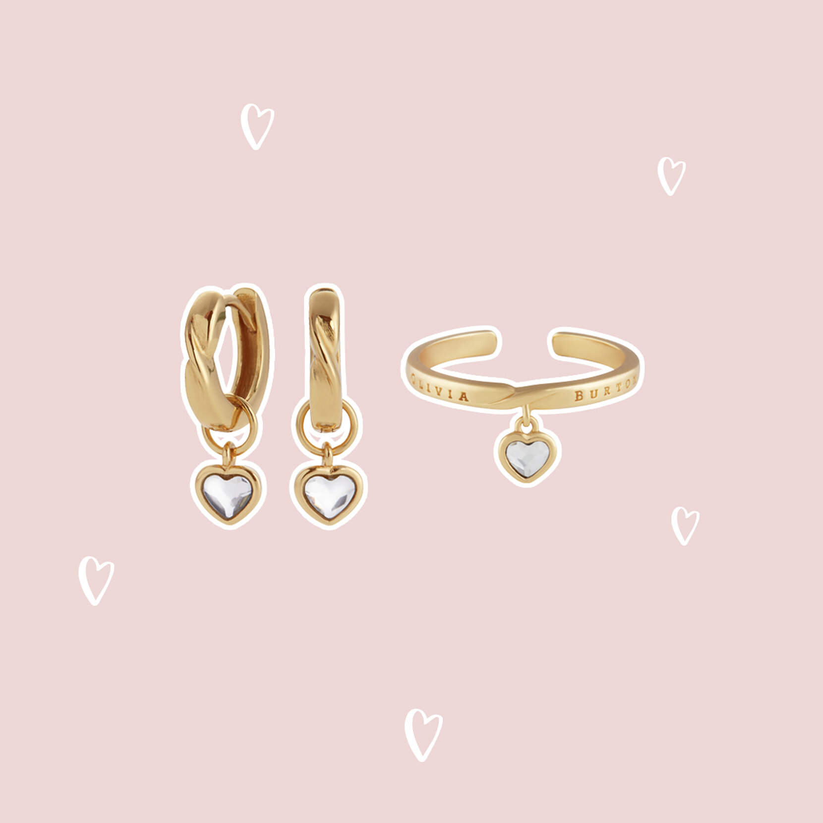 Interlink Heart Gift Set Gold