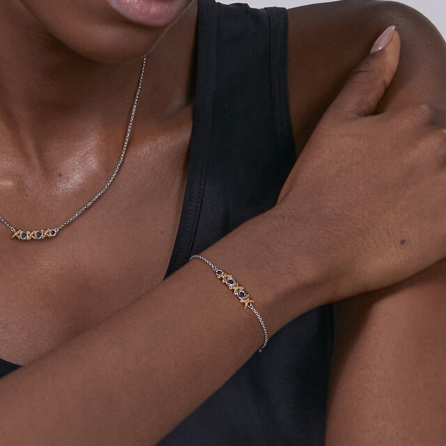 Bracelet XO Entwine Plaqu&eacute; Or Rose & Argent