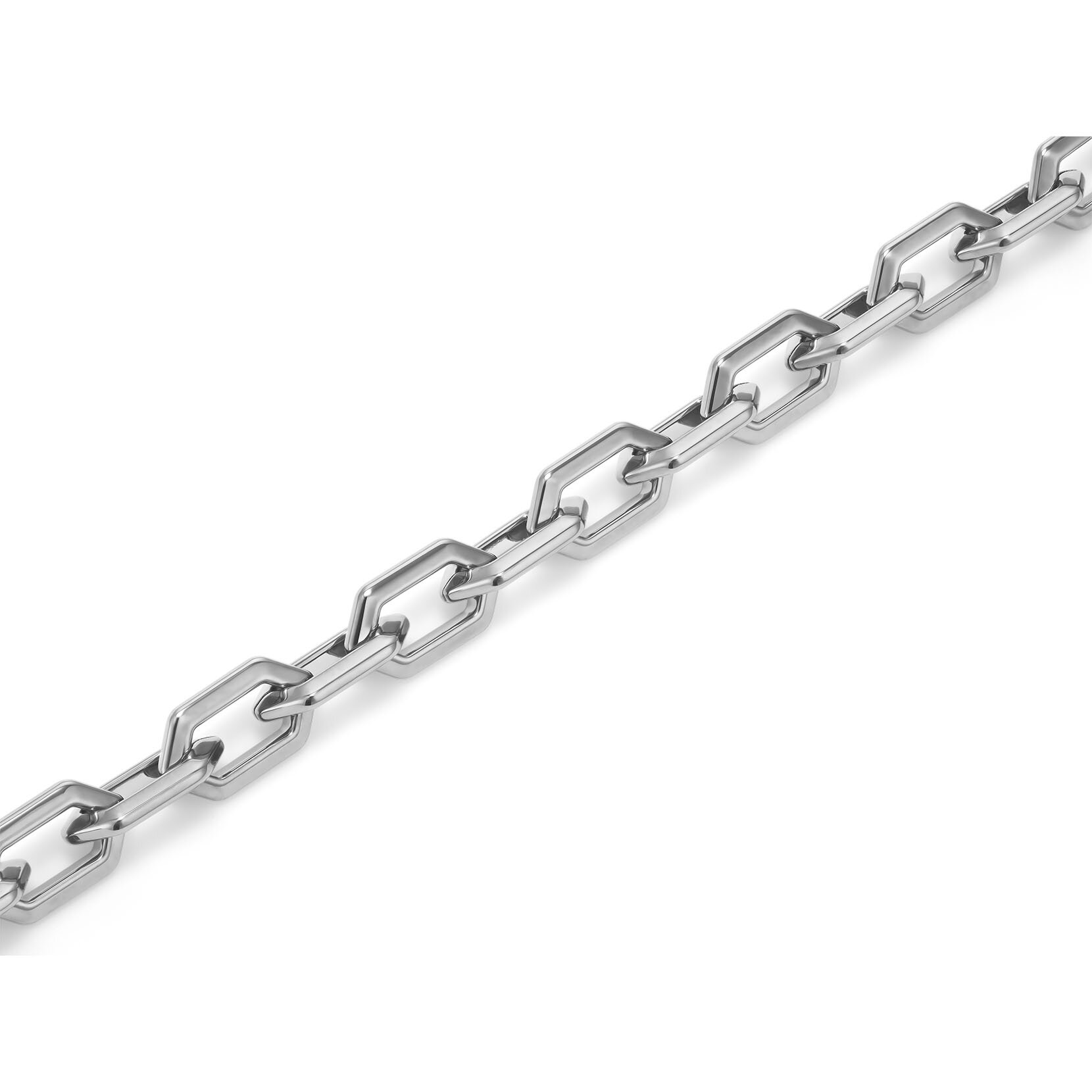 Honeycomb Geo Silver Tone Chain Link Bracelet
