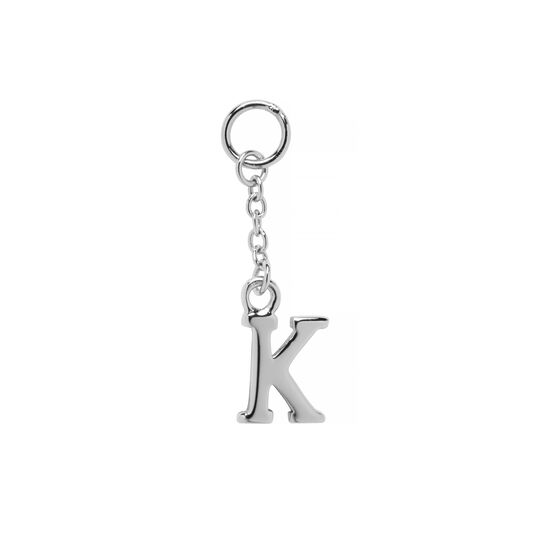 K Huggie Charm Silver