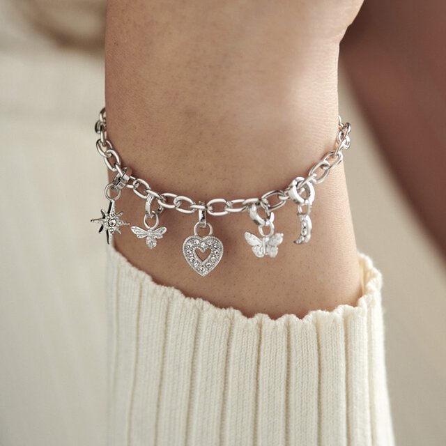 Silver Charm Bracelet S/M