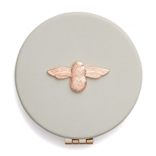 3D Bee Compact Mirror Grey & Rose Gold