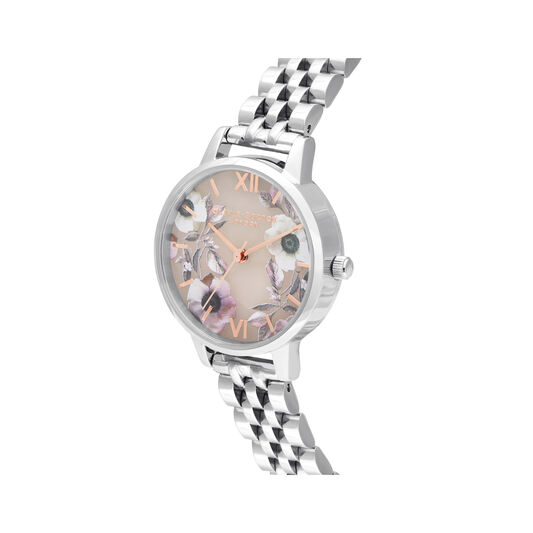 Midi Rose Quartz & Silver Bracelet Watch