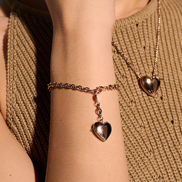 Bracelet Cœur et Nœud Or rose