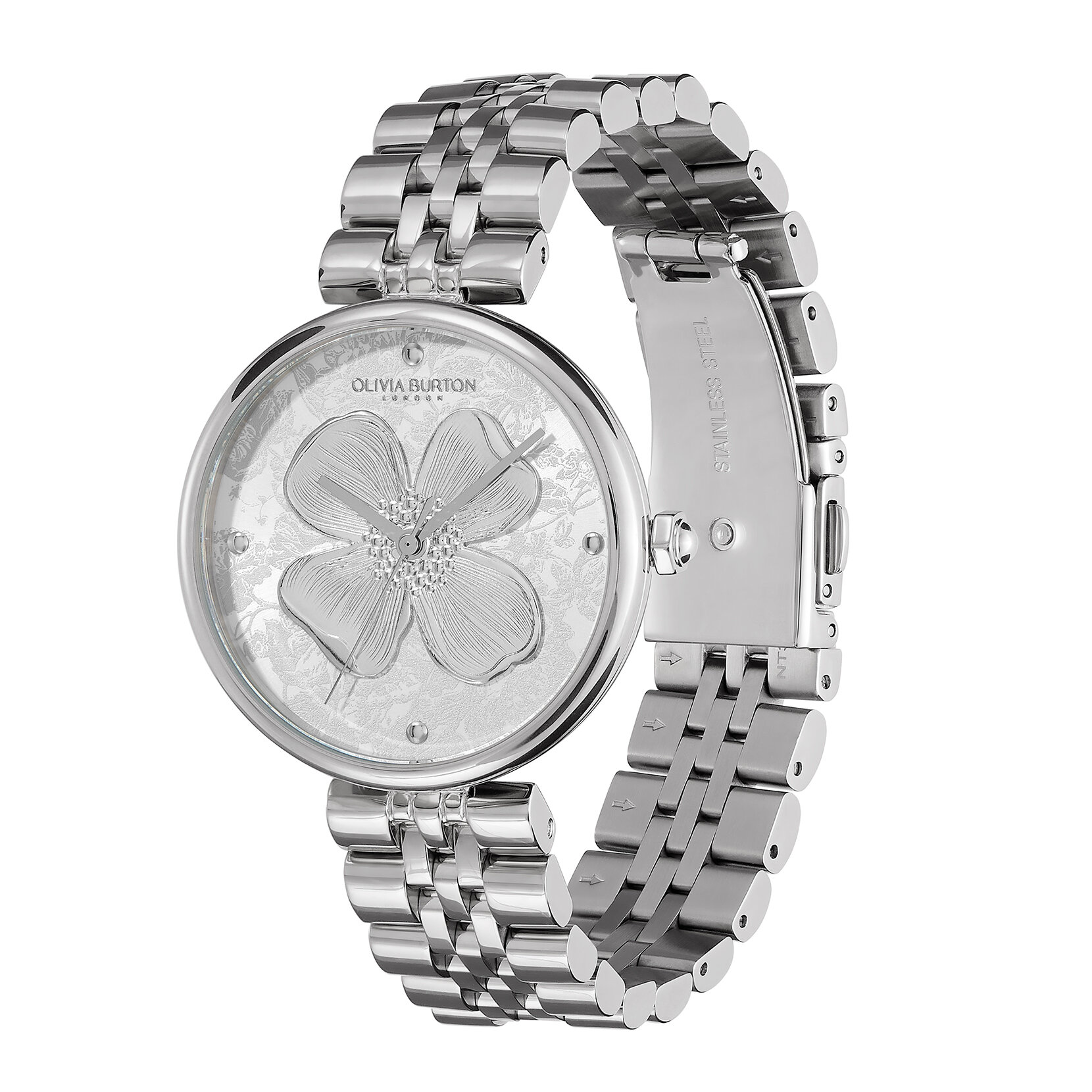 36mm Dogwood T-Bar White & Silver Bracelet Watch