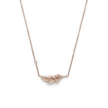 Collier Plume Plaqué Or Rose