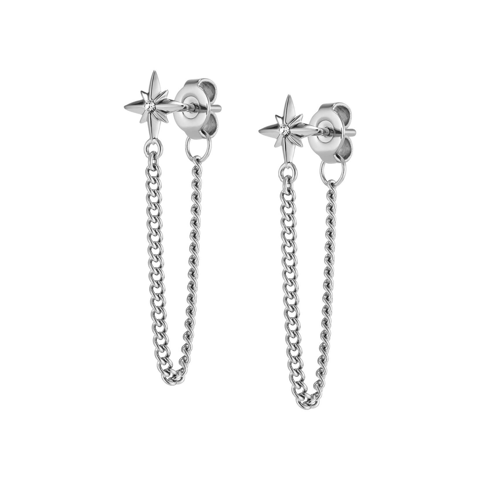 Boucles d'Oreilles Chaîne North Star Argent