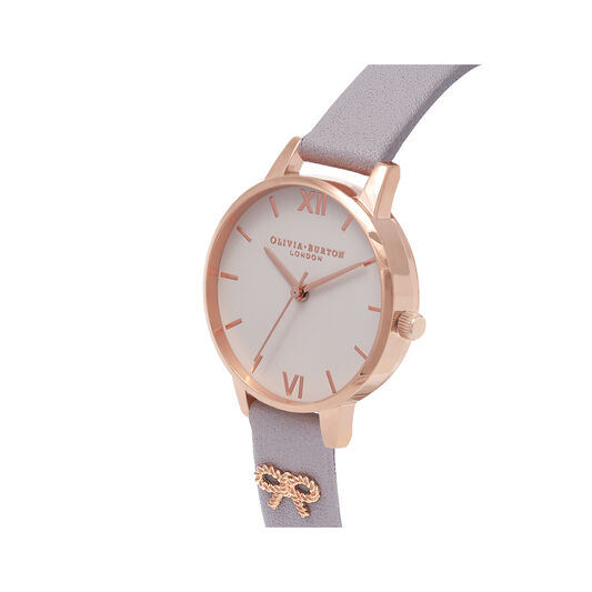 Vintage Bow Grey Lilac & Rose Gold Watch