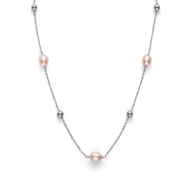 By The Sea Pearl Silver Tone Necklace
