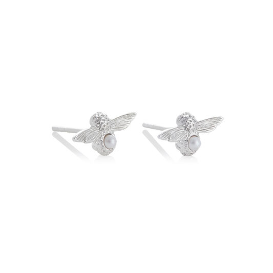 Celebration Silver & Pearl Bee Studs