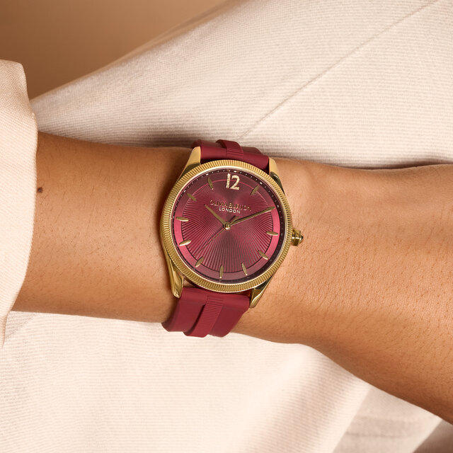 Bracelet de Montre Radiate 38mm en silicone Or & Canneberge
