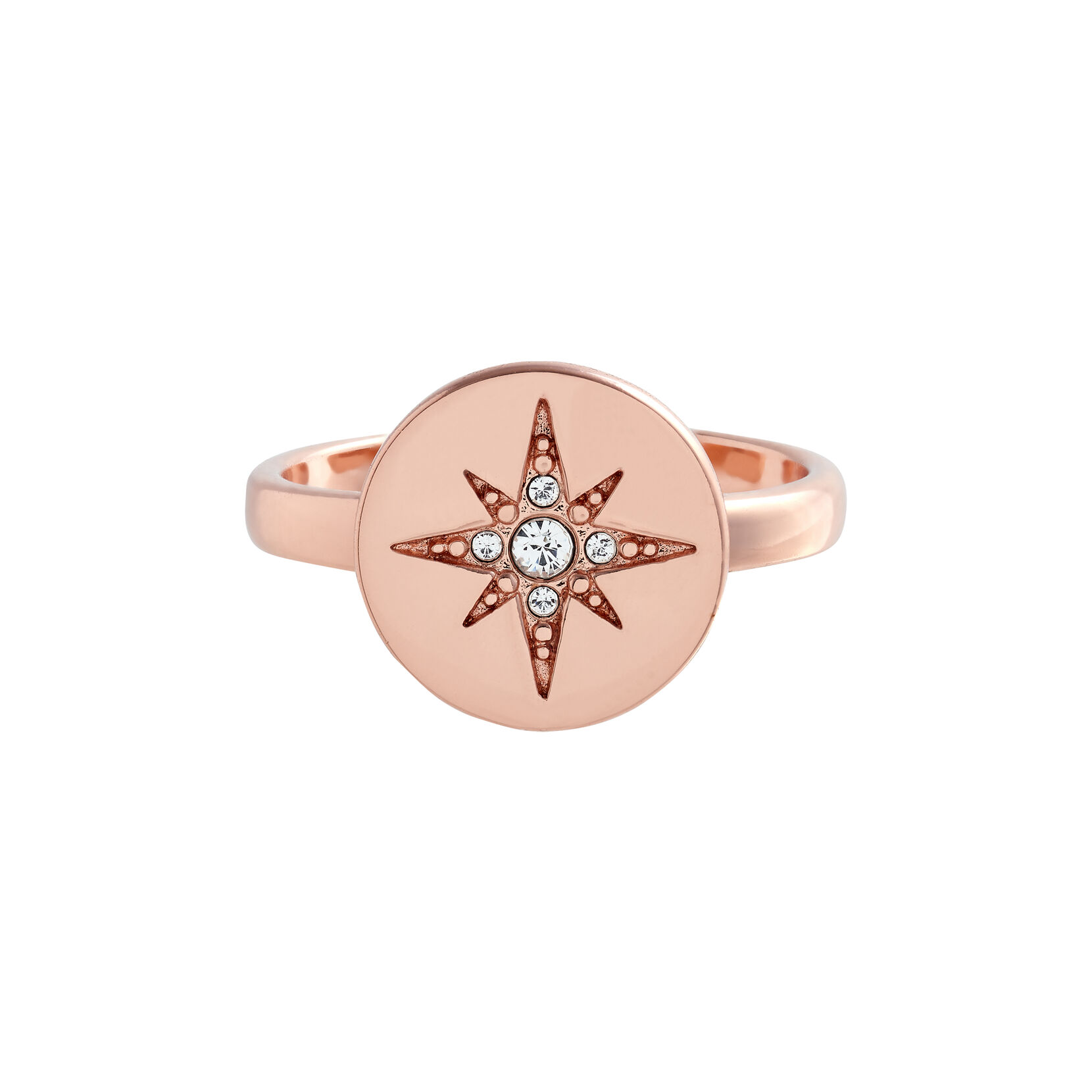 North Star Disc Rose Gold Ring