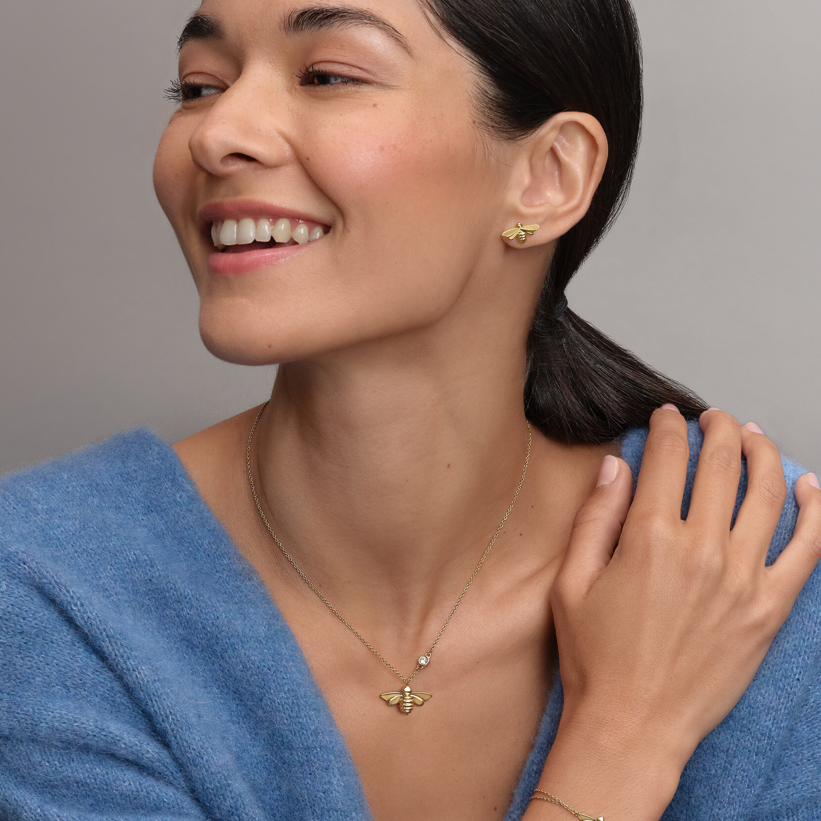 Honey Bee Gold Plated Stud Earrings