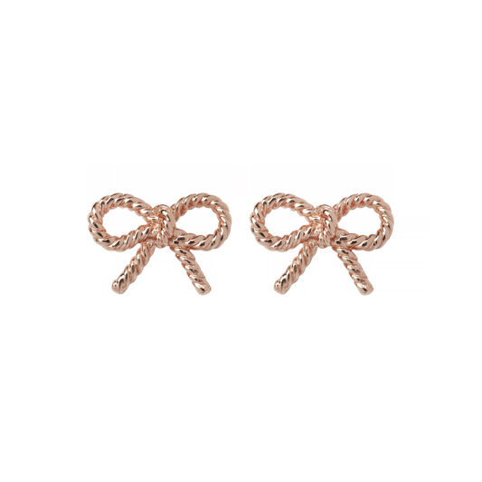 Vintage Bow Rose Gold Earrings