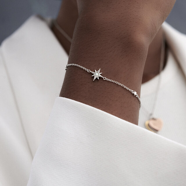 Bracelet Celestial North Star argent