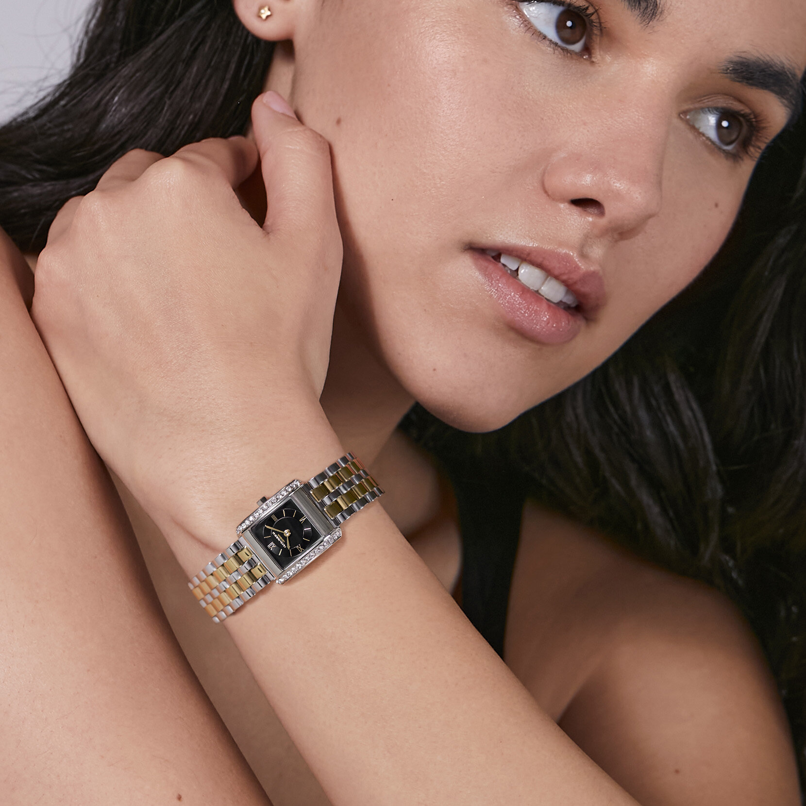 Montre Berkley Noir & Bracelet Bicolore 21mm