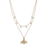 Pearl Bee Double Layer Gold Necklace