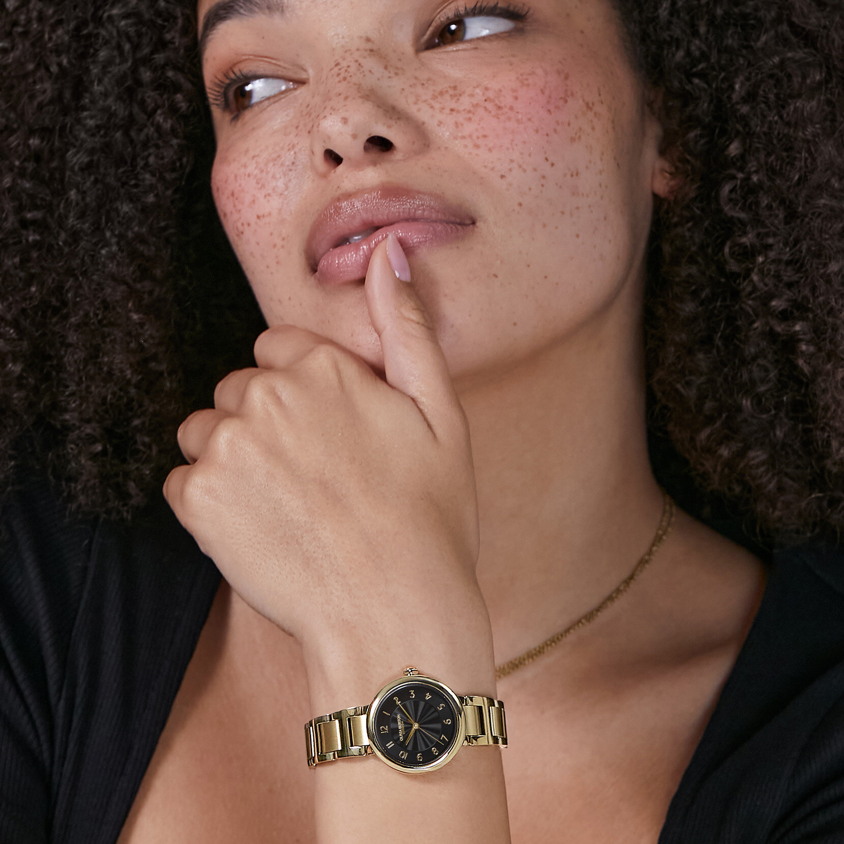 Montre Pembroke Noir & Bracelet Or 30mm